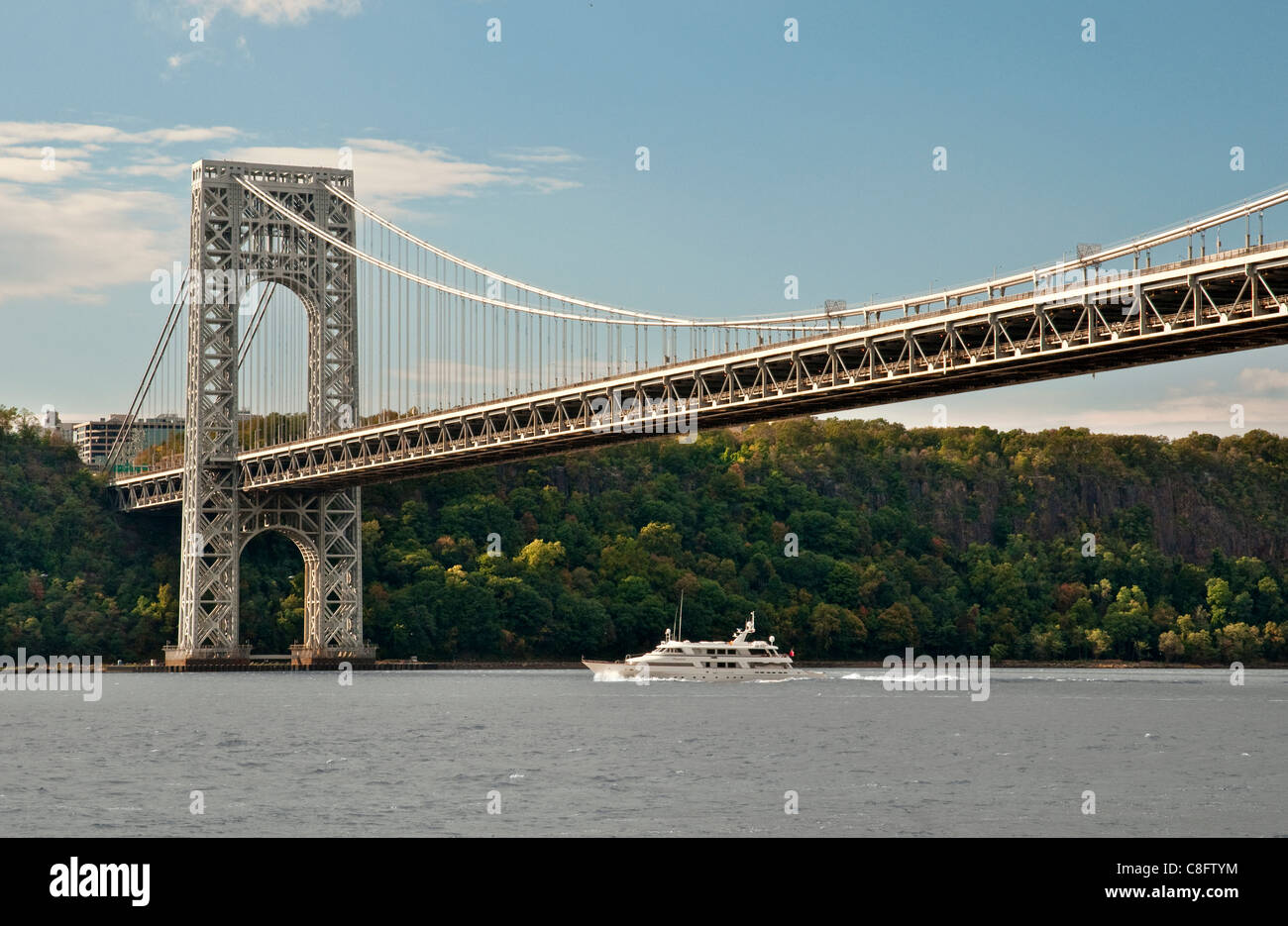 George Washington Bridge in upper Manhattan, il collegamento di Manhattan a New Jersey Foto Stock