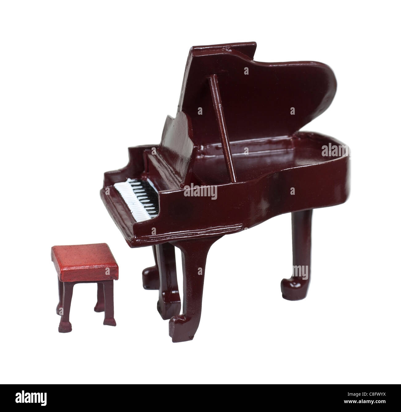 Un tradizionale in legno e in avorio pianoforte - percorso incluso Foto Stock