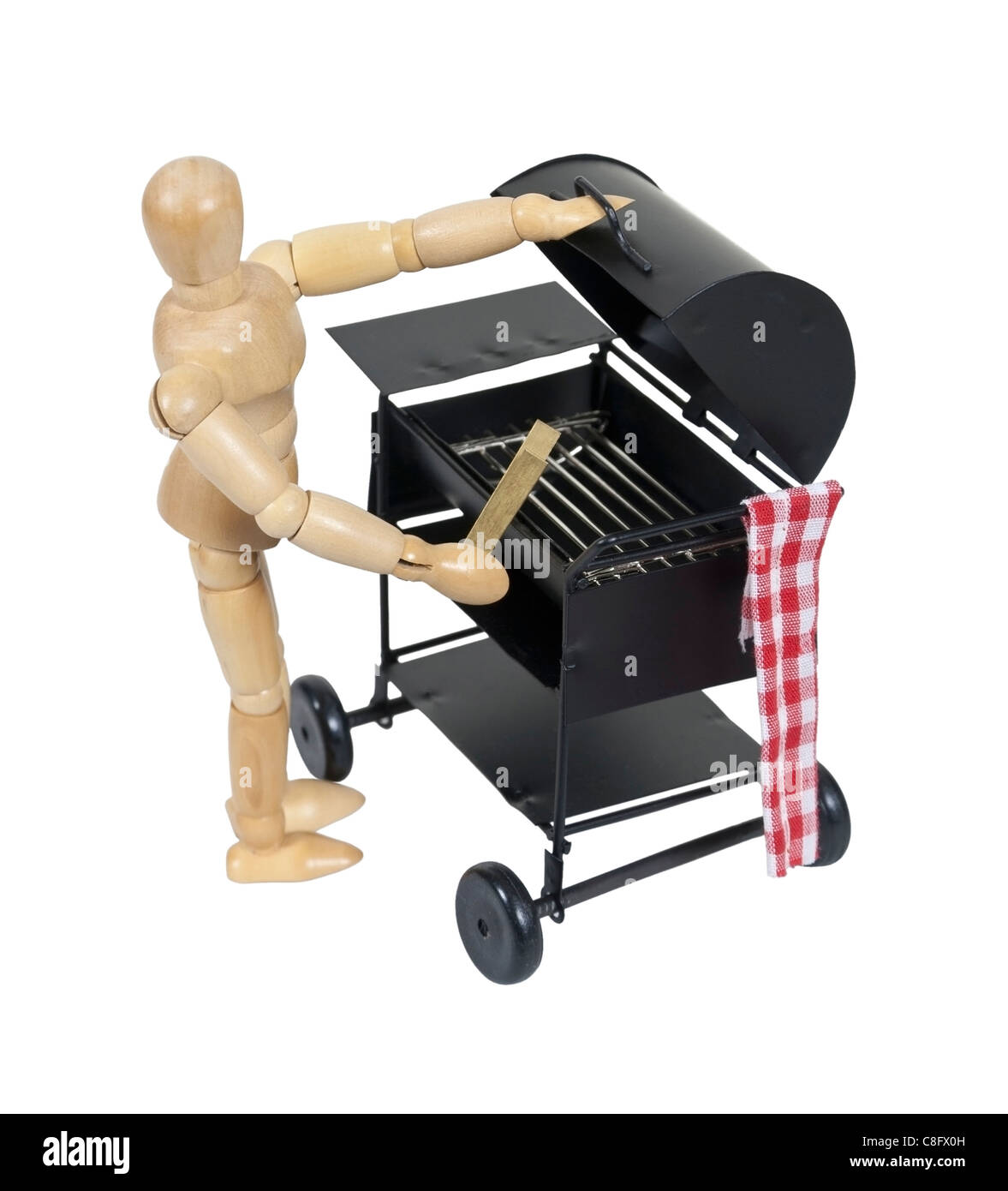 Preparare il grill barbecue per la cottura di cibi alla brace - percorso incluso Foto Stock