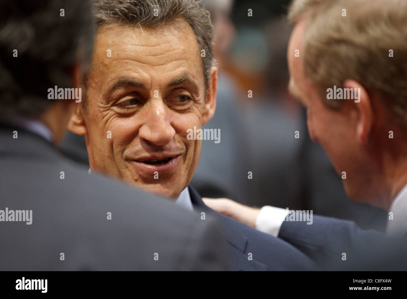 Foto della riunione del Consiglio europeo Nicolas Sarkozy, Presidente, Francia Foto Stock