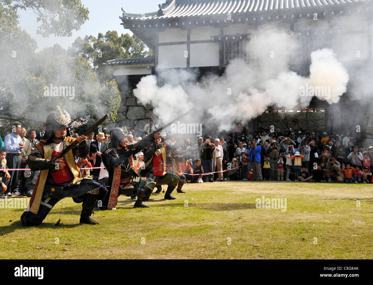 Riproduzione del festival come per la lotta contro l'antichità del Giappone Foto Stock