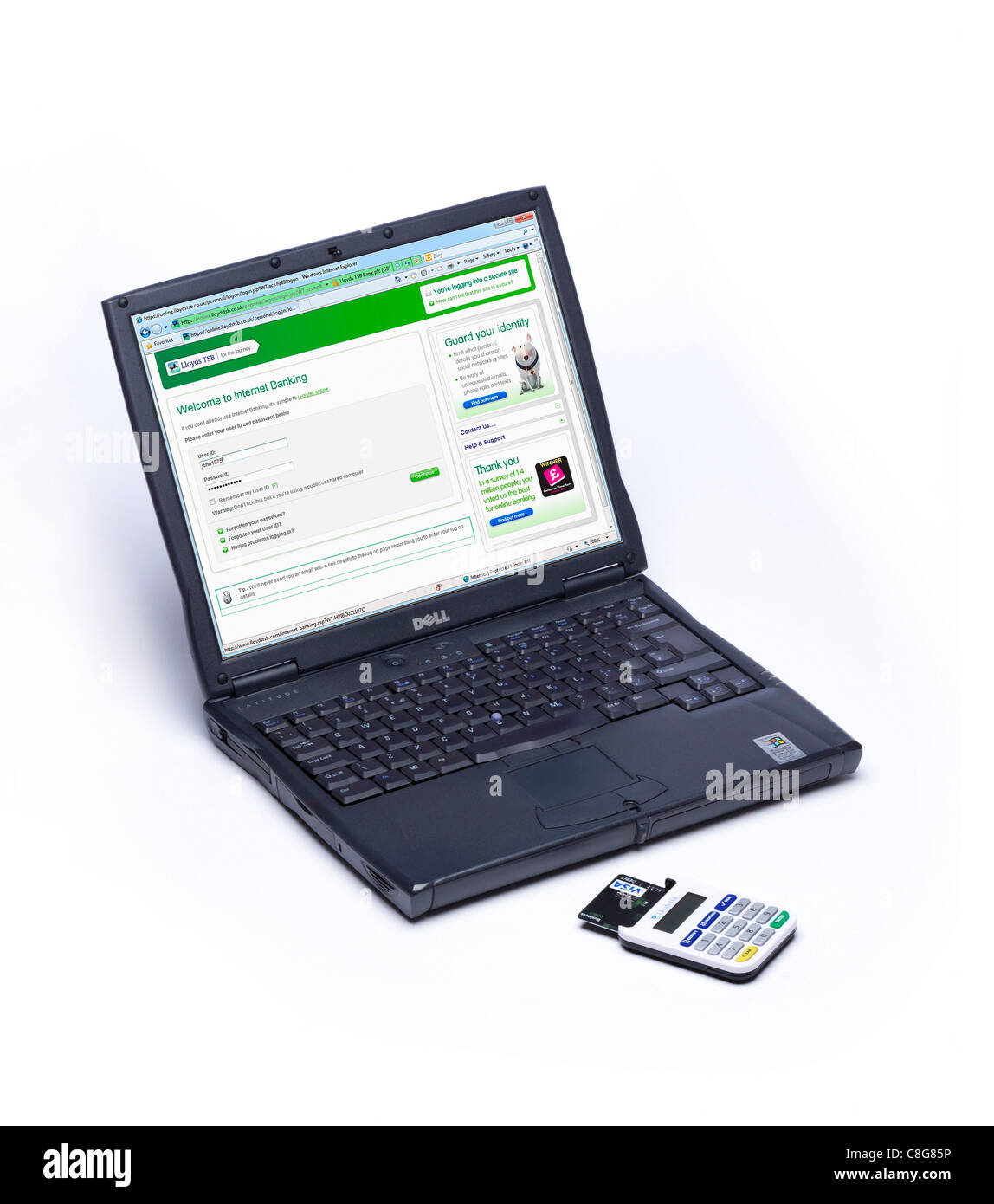 Online banking sicurezza utilizzando una chiave sicura generatore Foto Stock