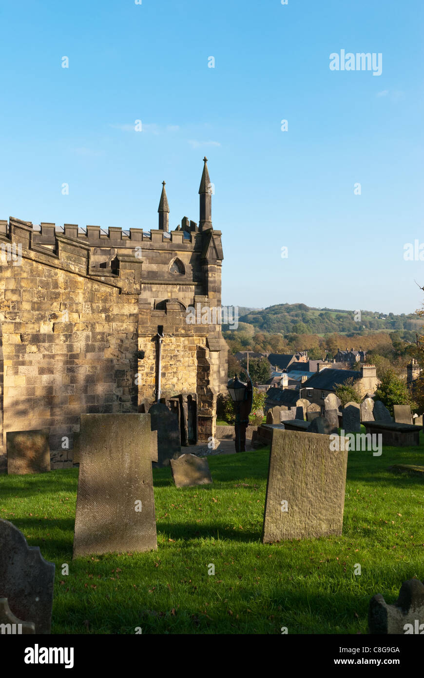 Chiesa di tutti i Santi è la chiesa parrocchiale di Bakewell nel Derbyshire Peak District Foto Stock