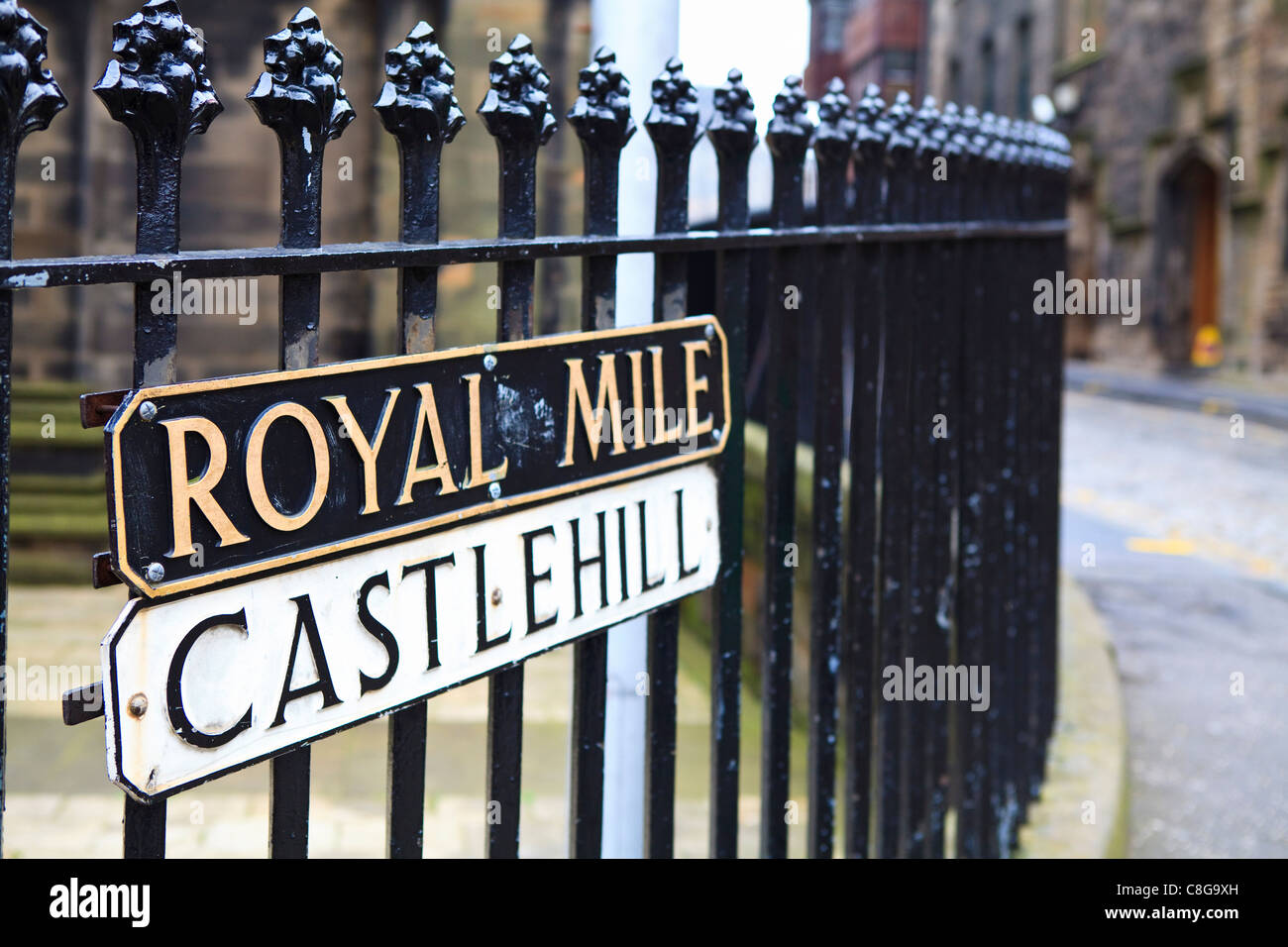 Il Royal Mile di Edimburgo, Lothian, Scozia, Regno Unito Foto Stock