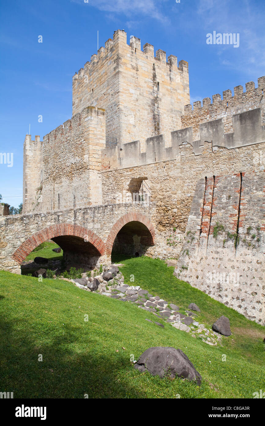 San George Castle, Lisbona, Portogallo Foto Stock