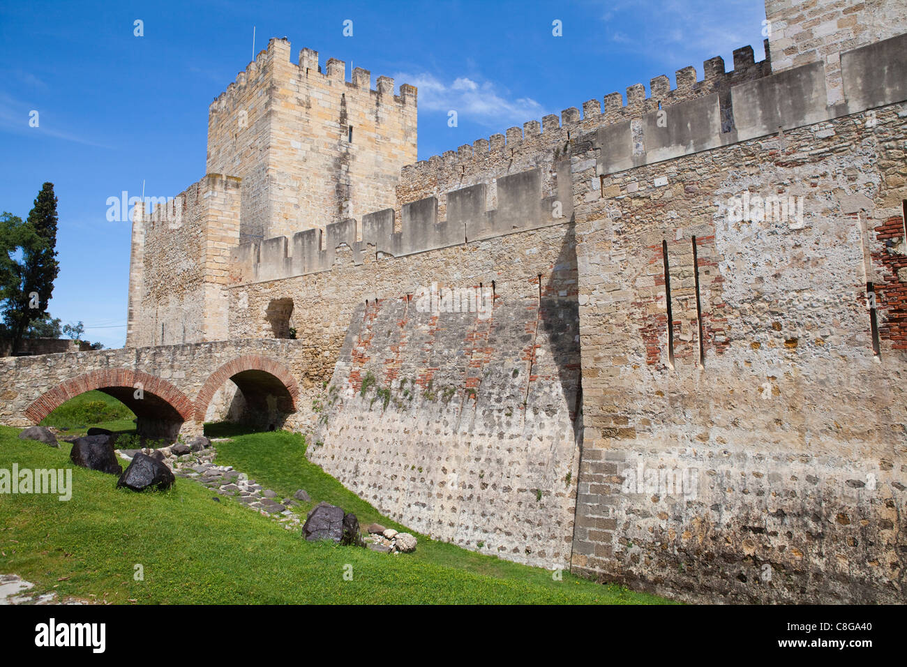 San George Castle, Lisbona, Portogallo Foto Stock