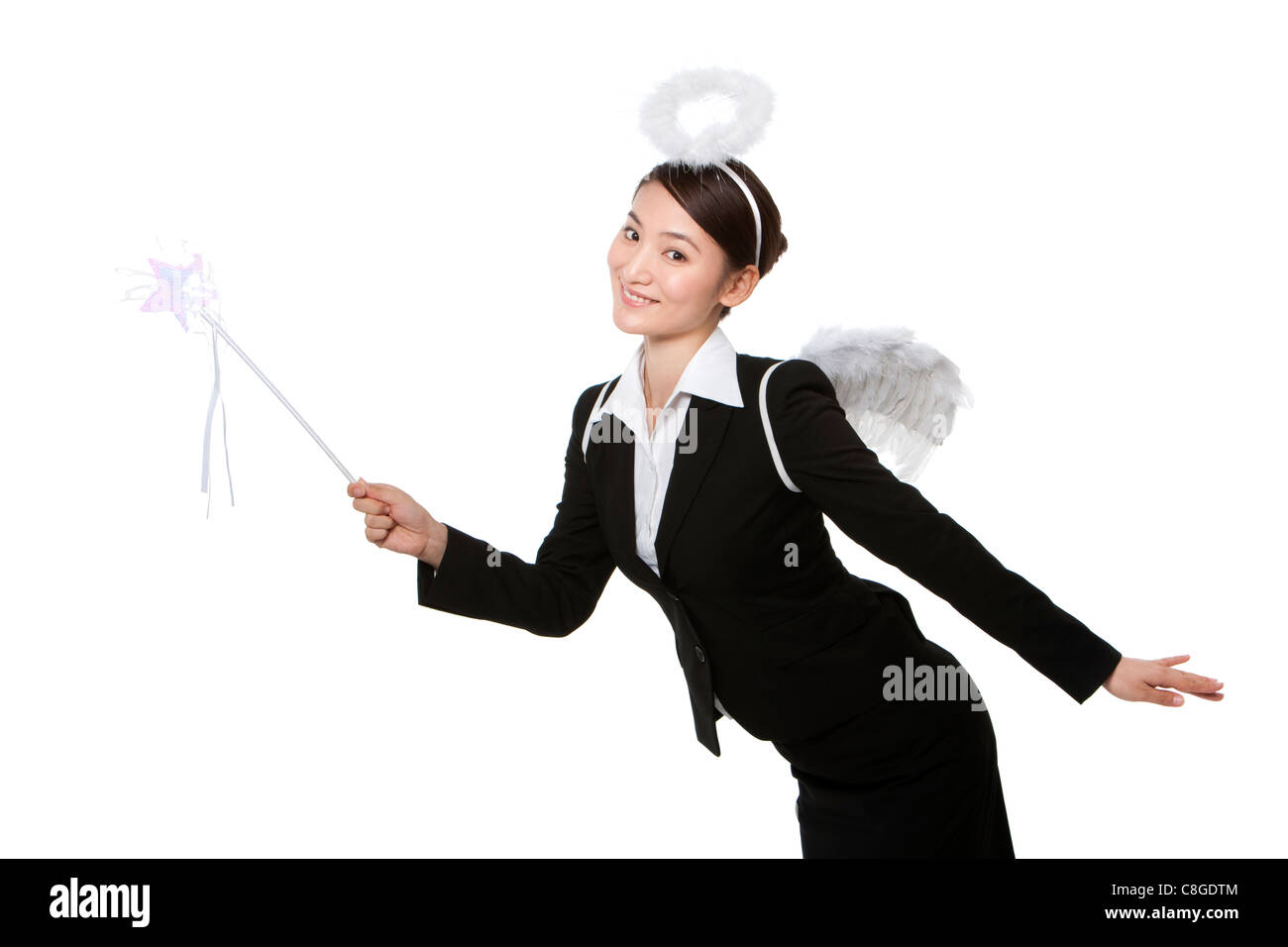 Angel-come imprenditrice Foto Stock