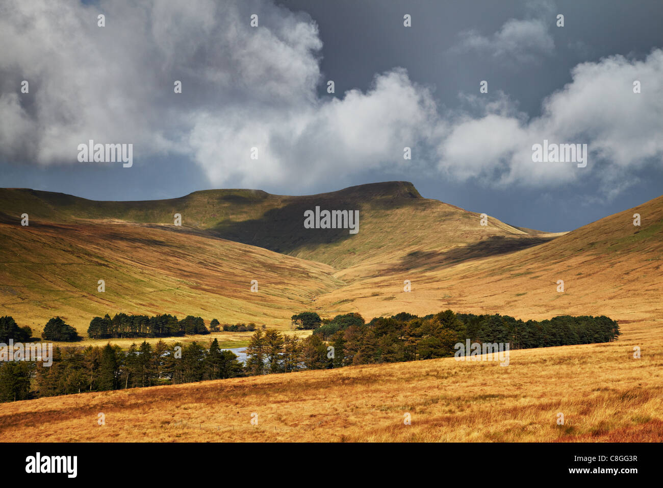 Il mais Du e Pen y ventola, Parco Nazionale di Brecon Beacons, Galles Foto Stock