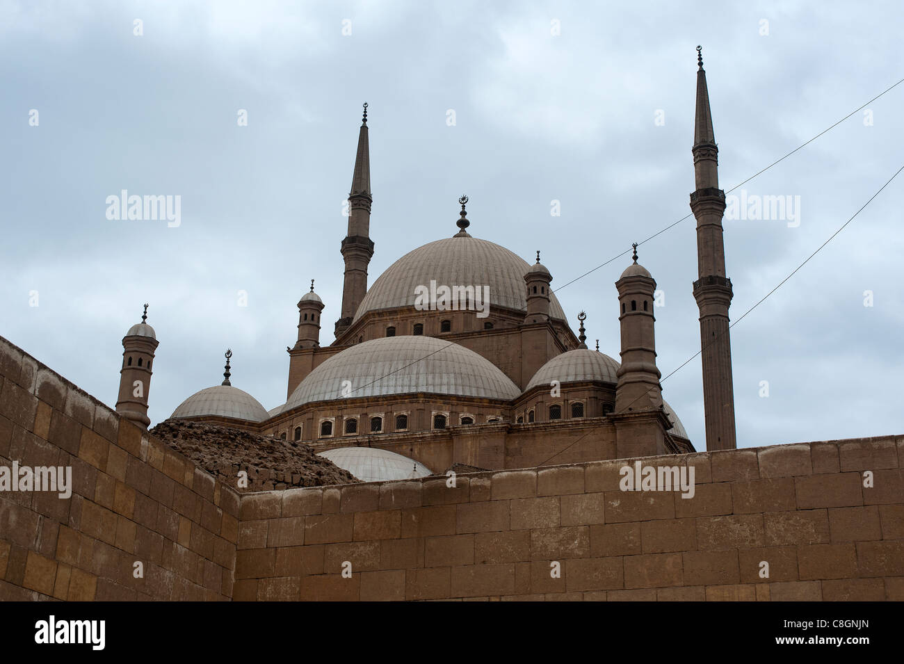 Egyptian moschea di Mohammed Ali sulla sommità del Saladino al Aywbi Cittadella del Cairo. Egitto Foto Stock