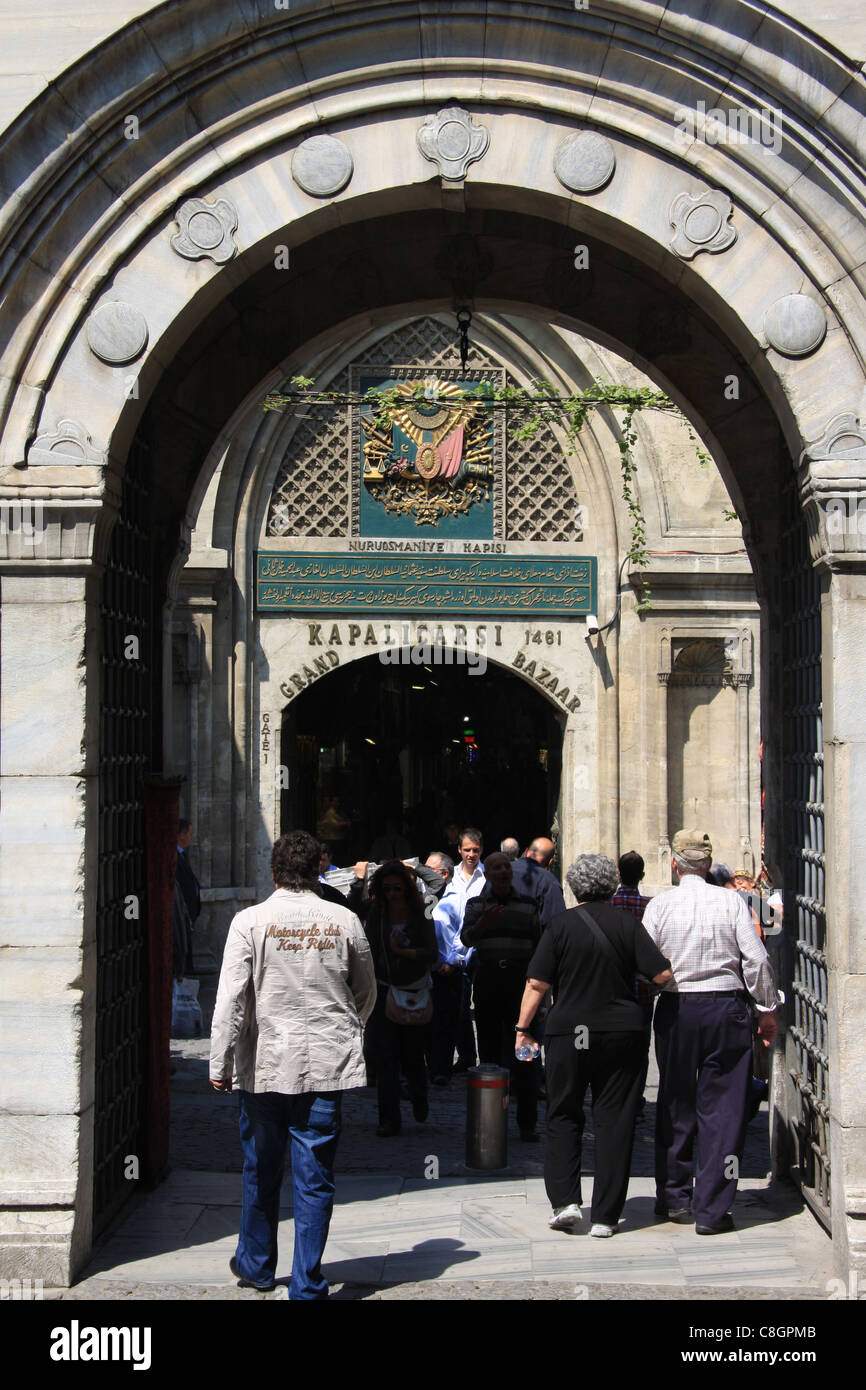Istanbul, Turchia, grande, grande, Bazaar, Kapali Carsi, mercato, ingresso gate, viaggi, turismo Foto Stock