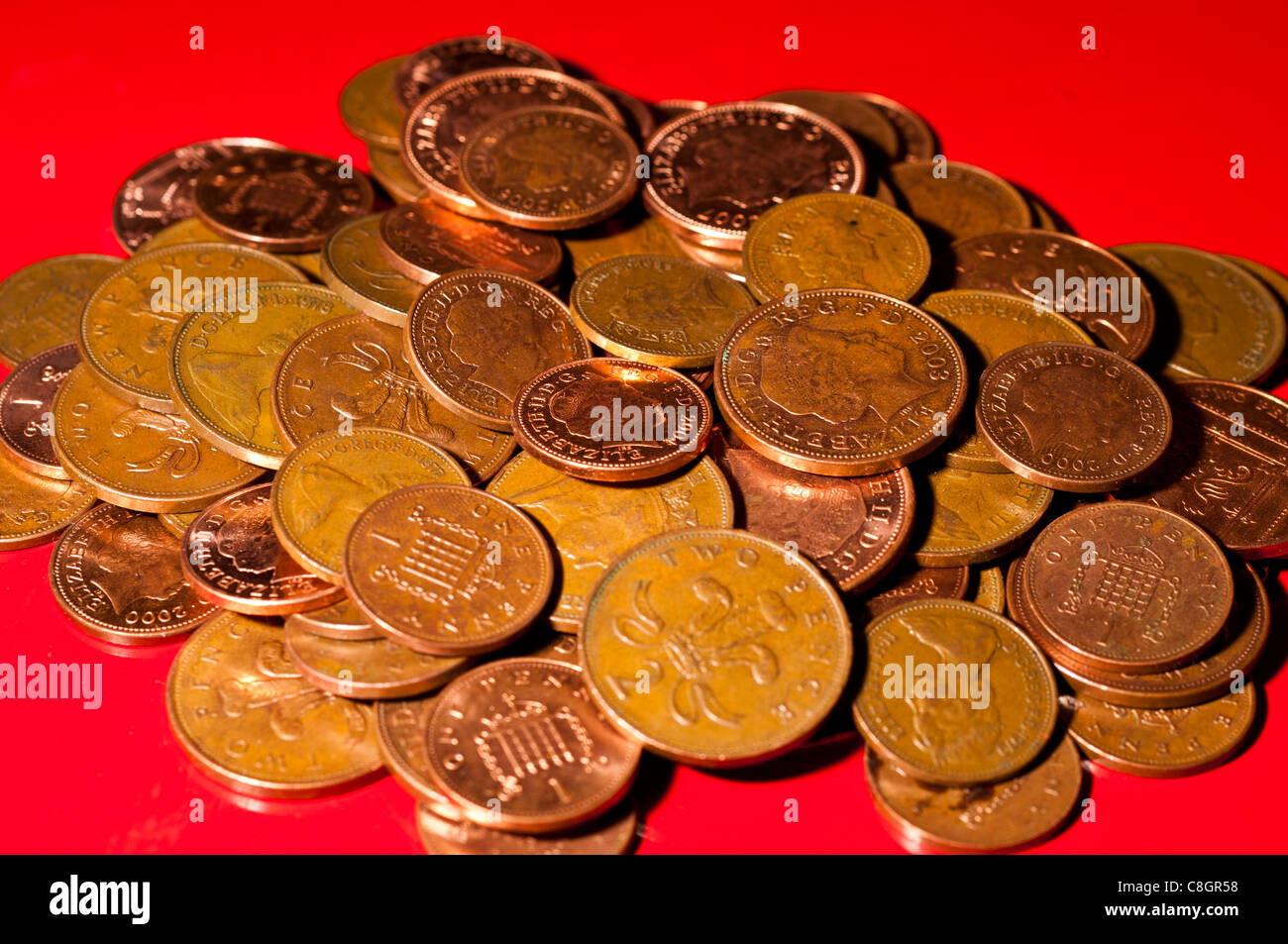 1 & 2 pence pezzi Foto Stock