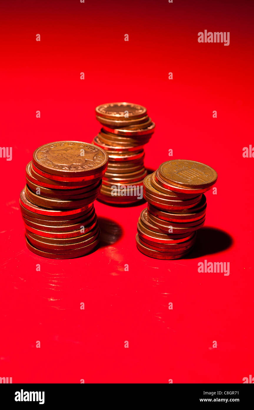 1 & 2 pence pezzi Foto Stock