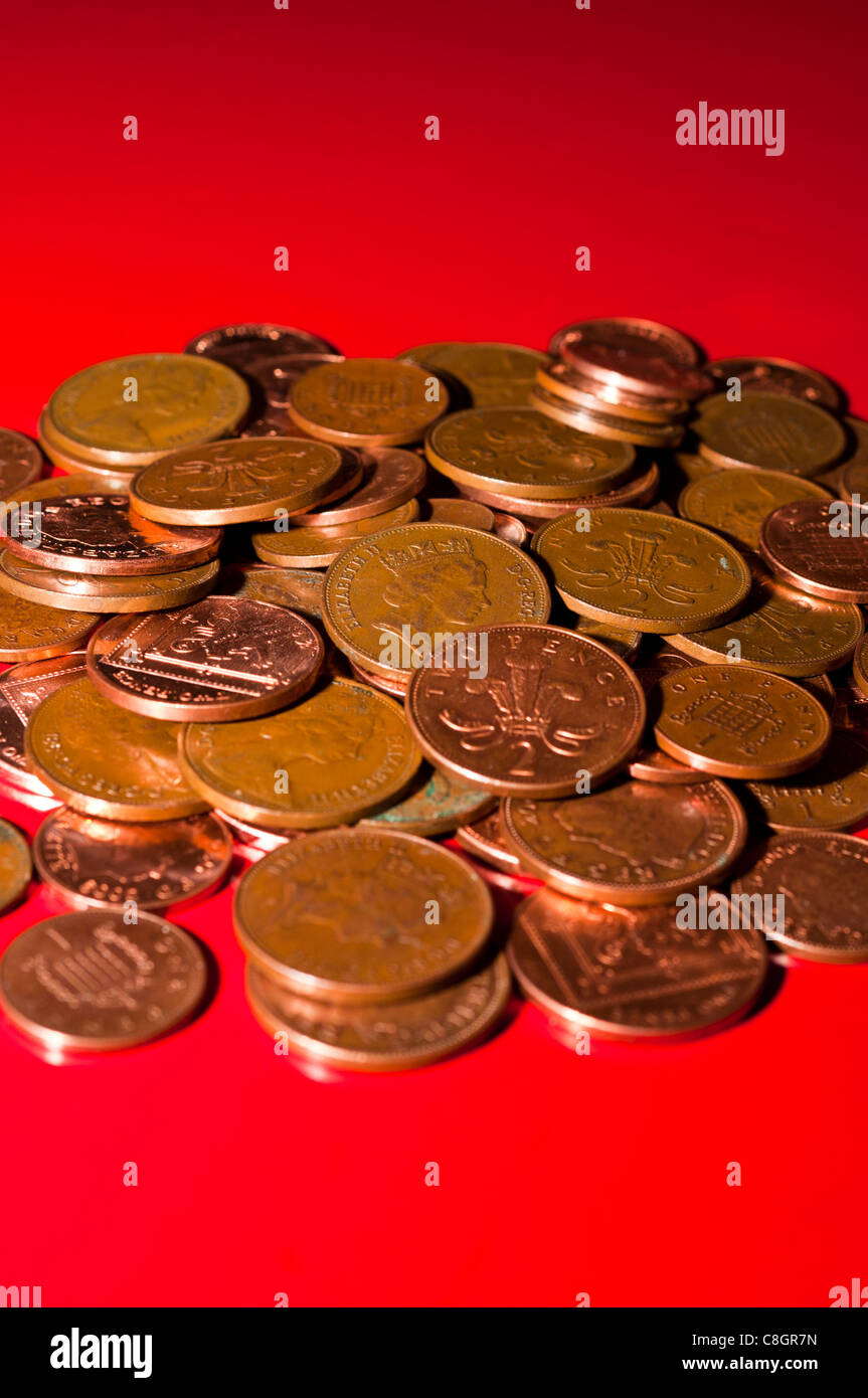 1 & 2 pence pezzi Foto Stock