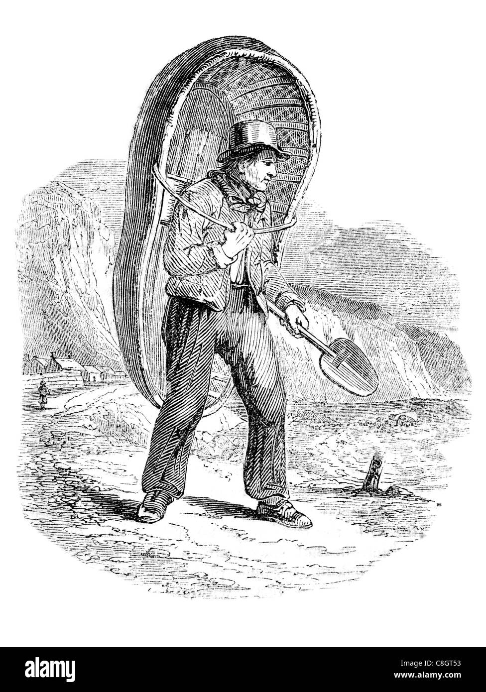 Fiume Wye antico britannico coracle fiume in barca Galles Inghilterra corougle corracle curricle coricle willow pesca trasporto pescatore Foto Stock