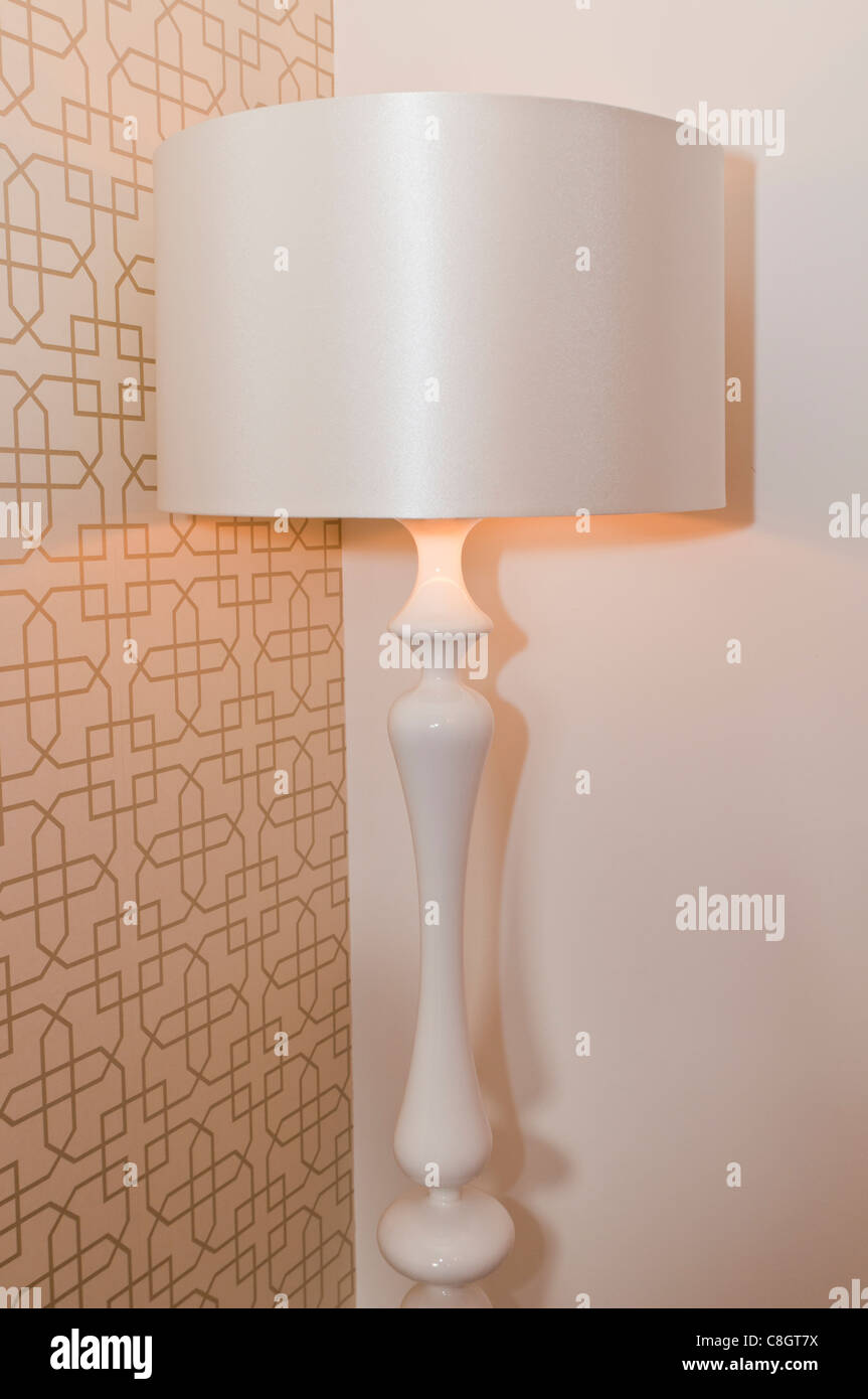 Elegante lampada standard in un angolo di una stanza Foto Stock