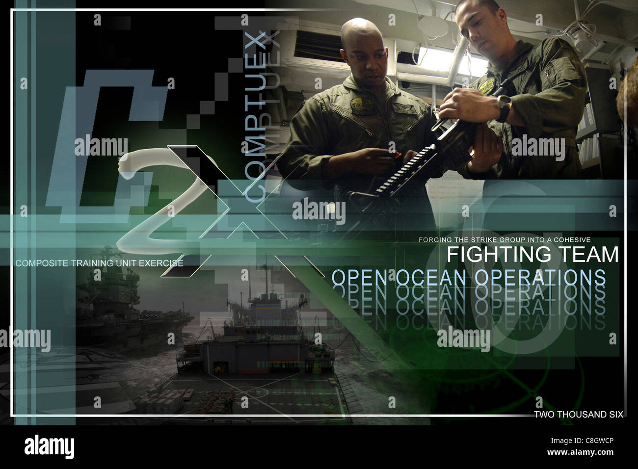 Oceano Atlantico (Mar. 5, 2005) - USS Enterprise (CVN 65) e Carrier Air Wing One (CVW-1) sono attualmente in corso nell'Oceano Atlantico che partecipa all'esercizio Composited Training Unit (COMPTUEX). COMPTUEX è un esercizio di gruppo di livello intermedio progettato per far diventare il gruppo di sciopero un team di combattimento coeso. COMPTUEX è un passaggio critico nel ciclo di formazione pre-implementazione. Foto Stock