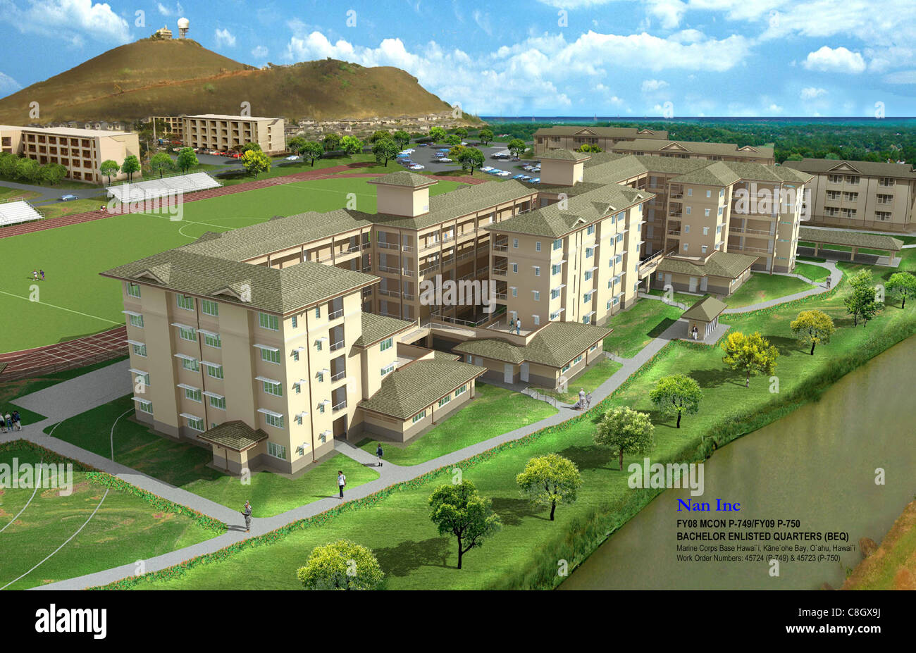 Un artista concetto del corso di laurea ha arruolato quarti impianto al Marine Corps base Hawaii. Foto Stock