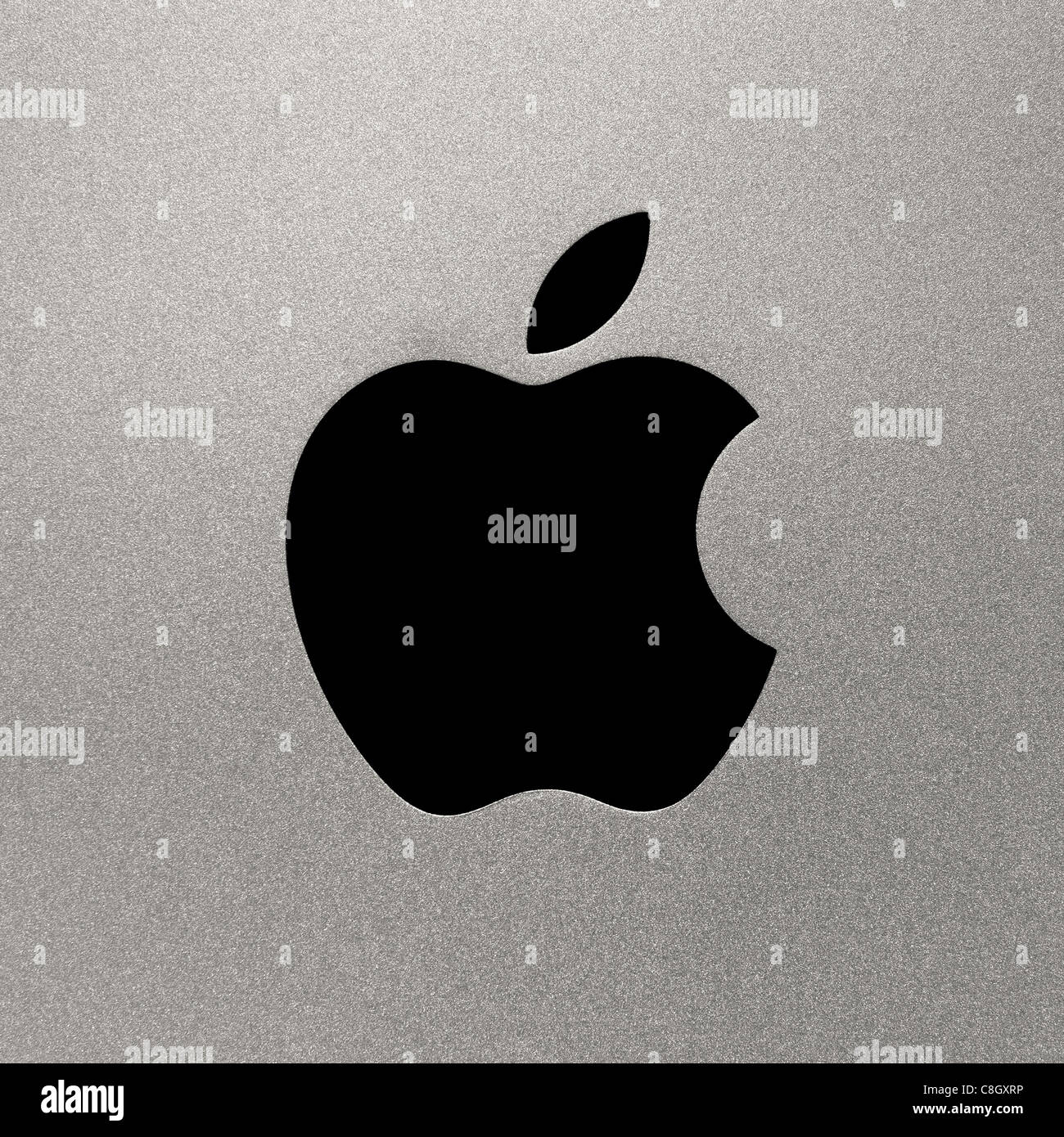 Primo piano della Apple Computer logo su Apple Ipad2 posteriore sul pannello posteriore. Foto Stock