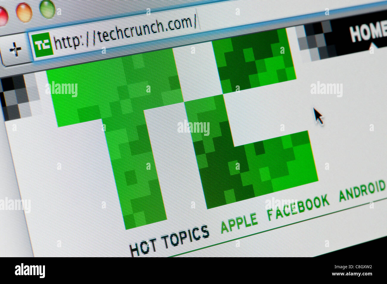 Close up Tech Crunch logo come visto sul suo sito web. (Solo uso editoriale: -print, TV, e-book e Redazione sito web). Foto Stock