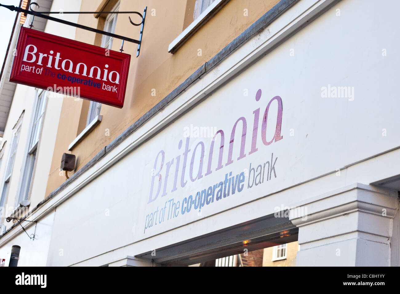 Britannia building society uk gb high street bank co-operativa co-op Foto Stock