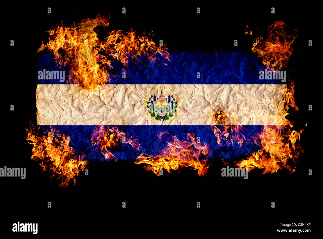 Bandiera Di El Salvador - Fotografie stock e altre immagini di Bandiera di El Salvador - Bandiera di El Salvador, America del Nord, Bandiera - iStock