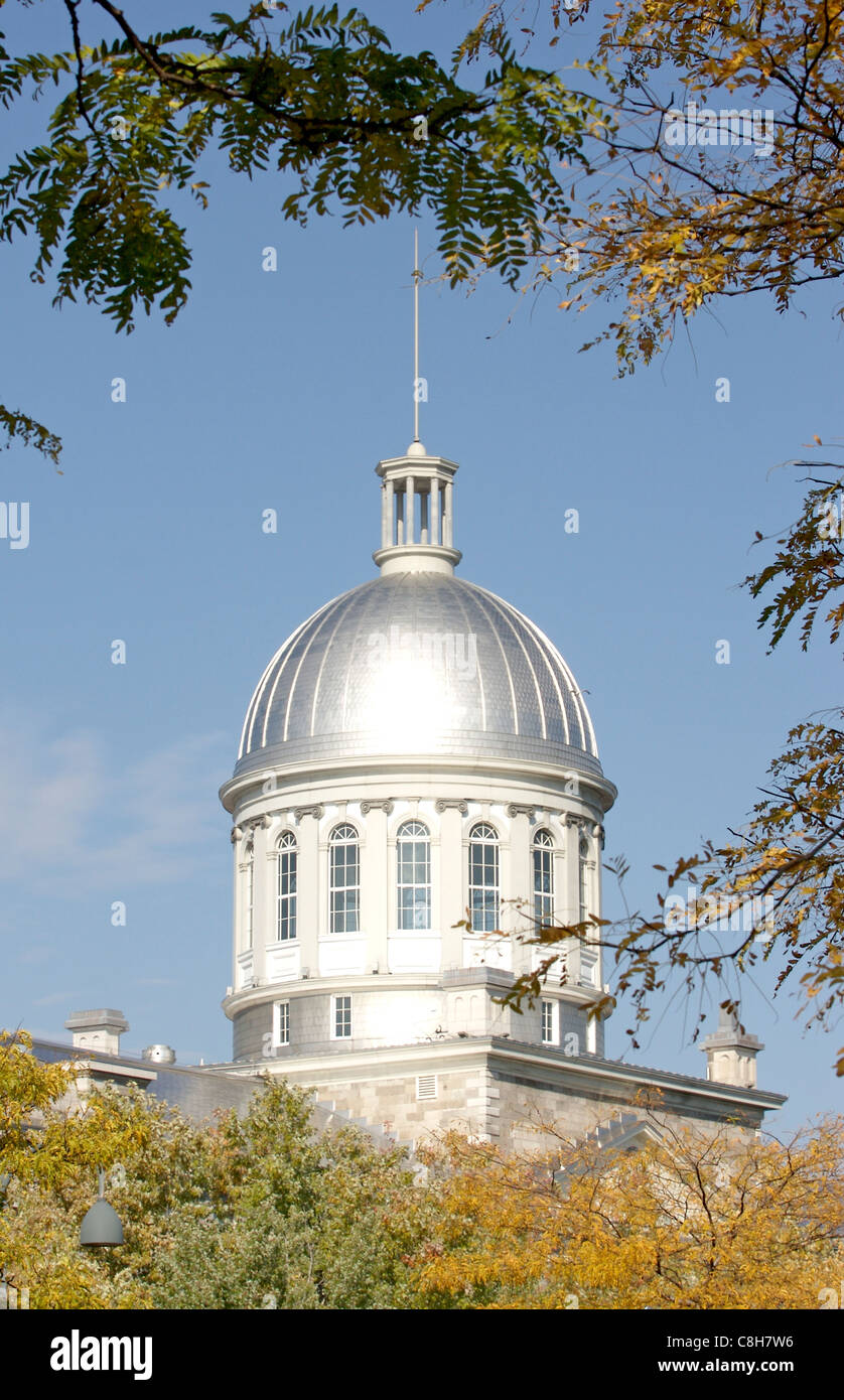 Tetto a cupola del Mercato di Bonsecours nel Vecchio Porto di Montreal, Canada Foto Stock