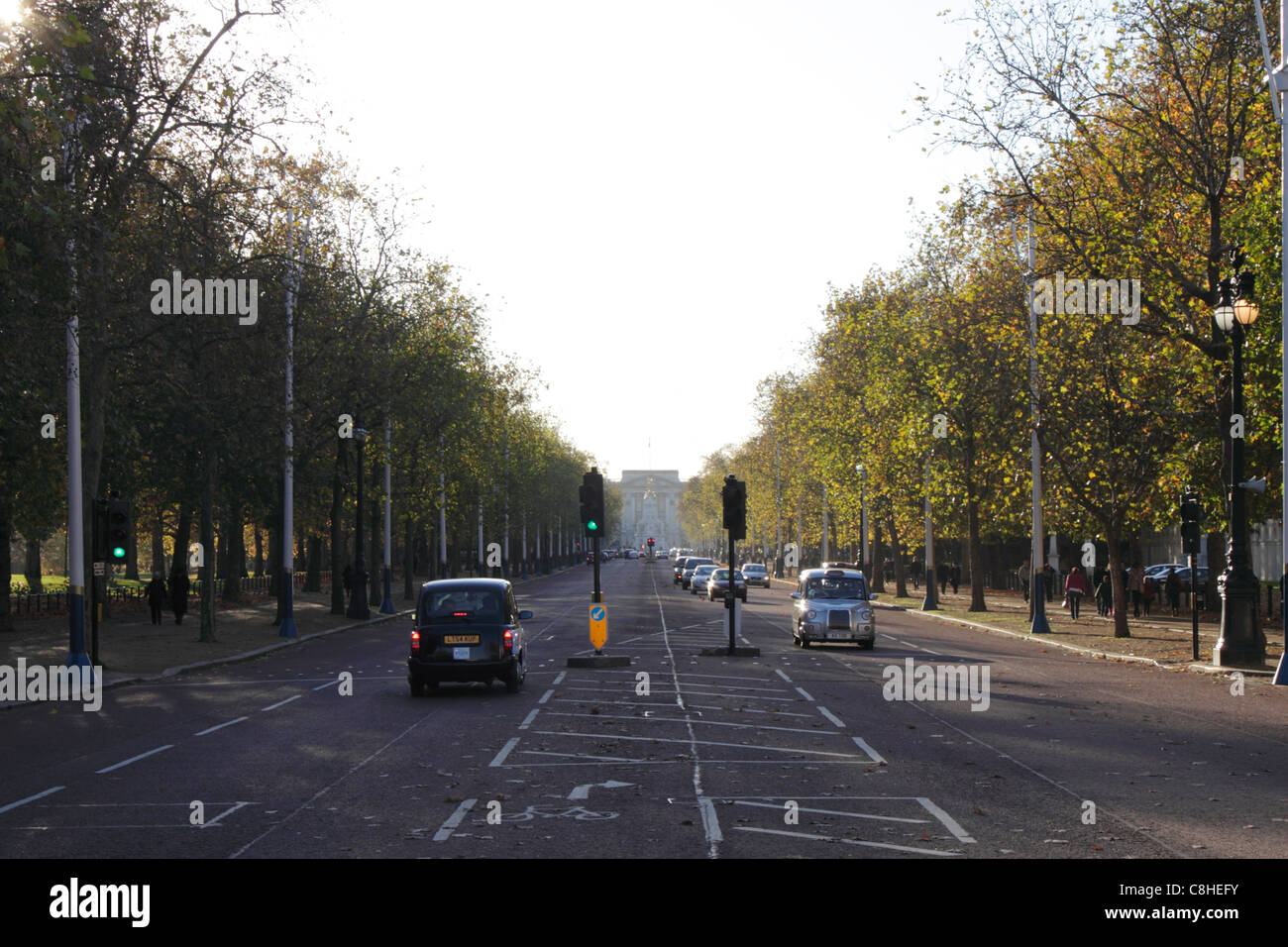 Il Mall London verso Buckingham Palace Autunno 2010 Foto Stock