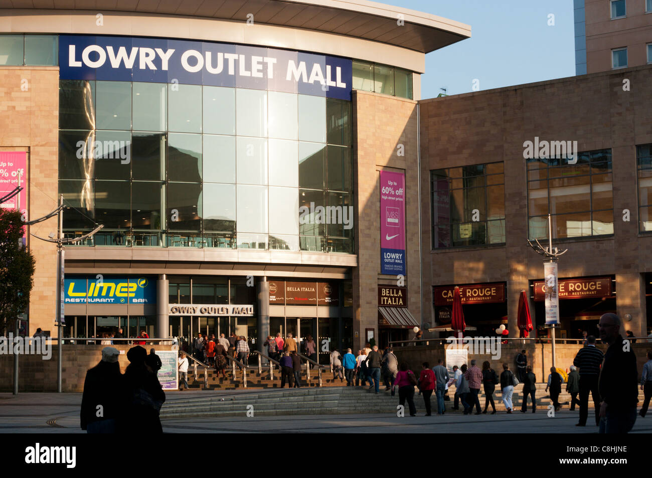 Il Lowry Outlet Mall a Salford Quays, Manchester Foto Stock