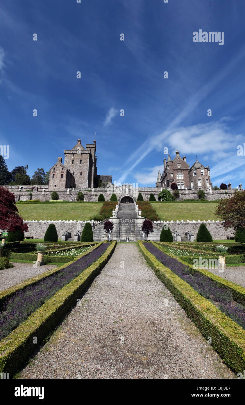 Drummond Castle Gardens vicino a Crieff, Perthshire, Scotland, Regno Unito Foto Stock