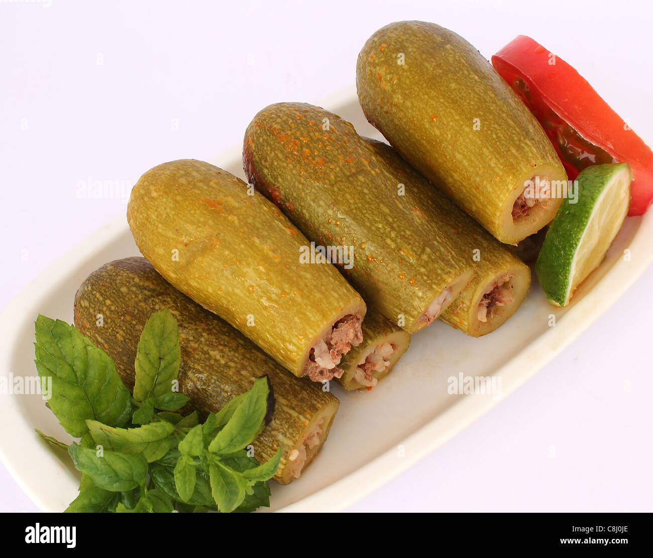Cibo libanese - zucchini cotto Foto Stock