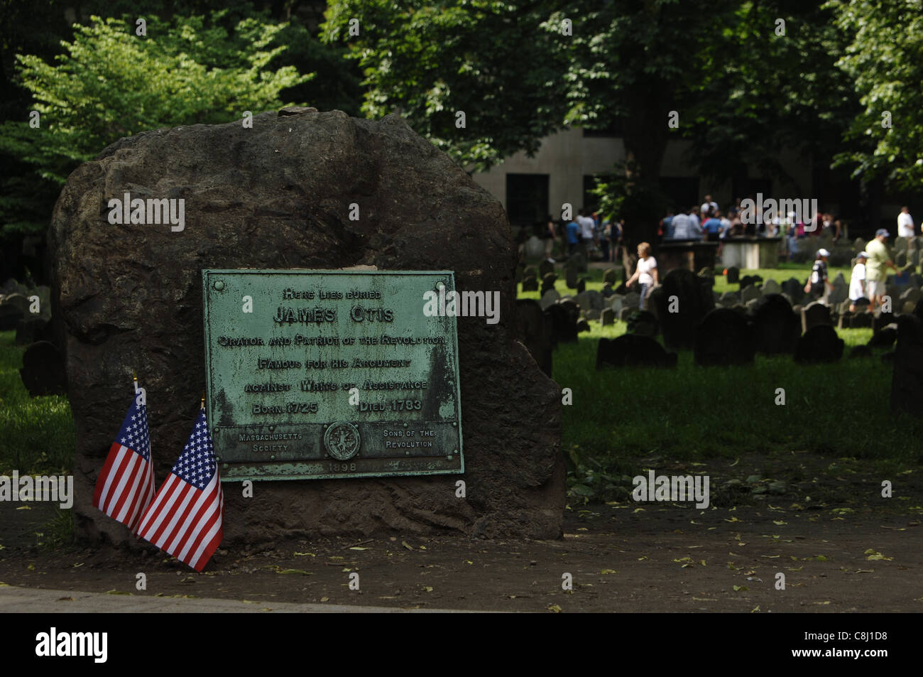 James Otis (1725-1783). Avvocato e patriota della Rivoluzione Americana. Tomba presso il vecchio granaio di seppellimento cimitero di massa. Boston. Foto Stock
