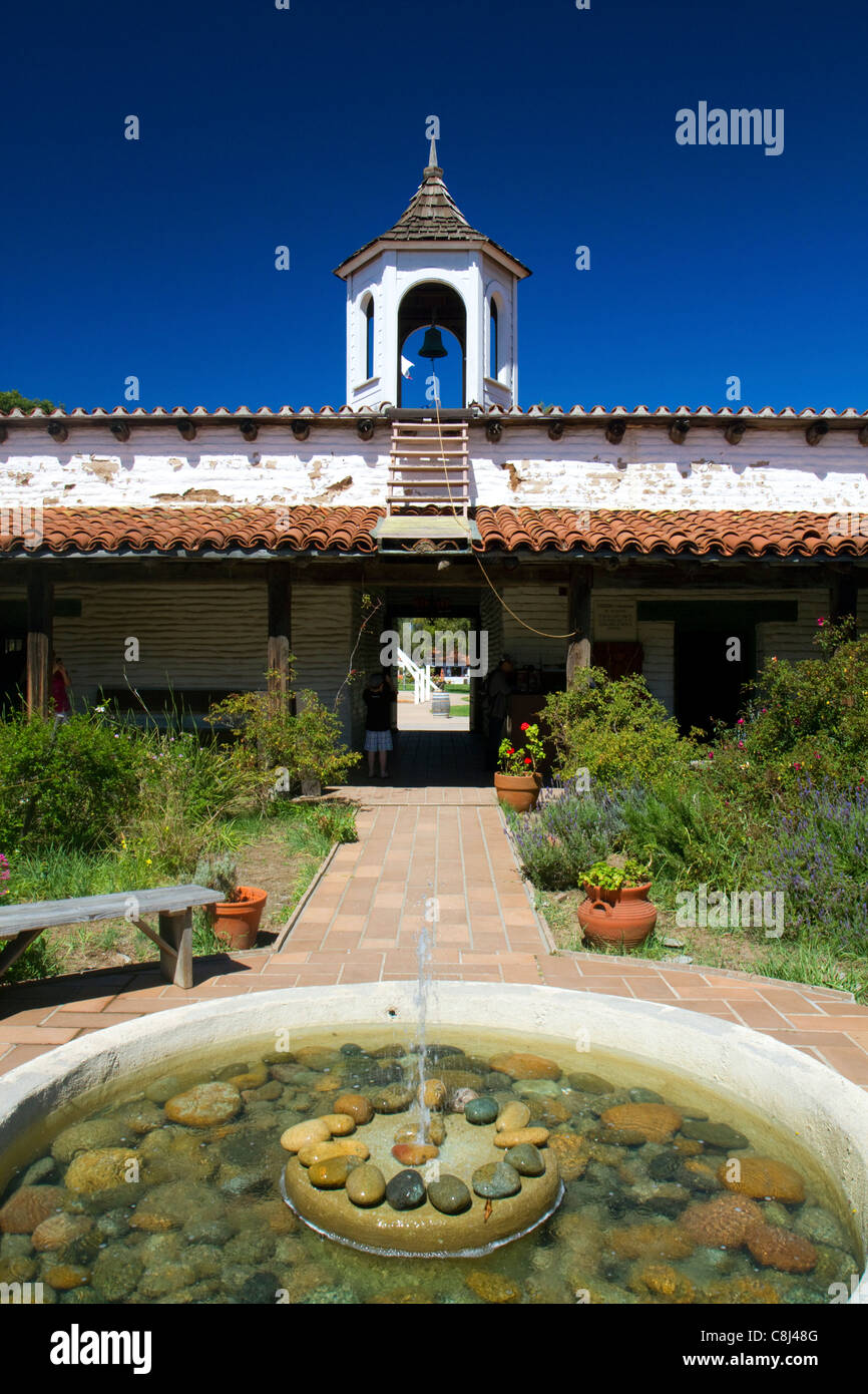 Cortile interno della Casa de Estudillo at Old Town San Diego State Historic Park, California, Stati Uniti d'America. Foto Stock