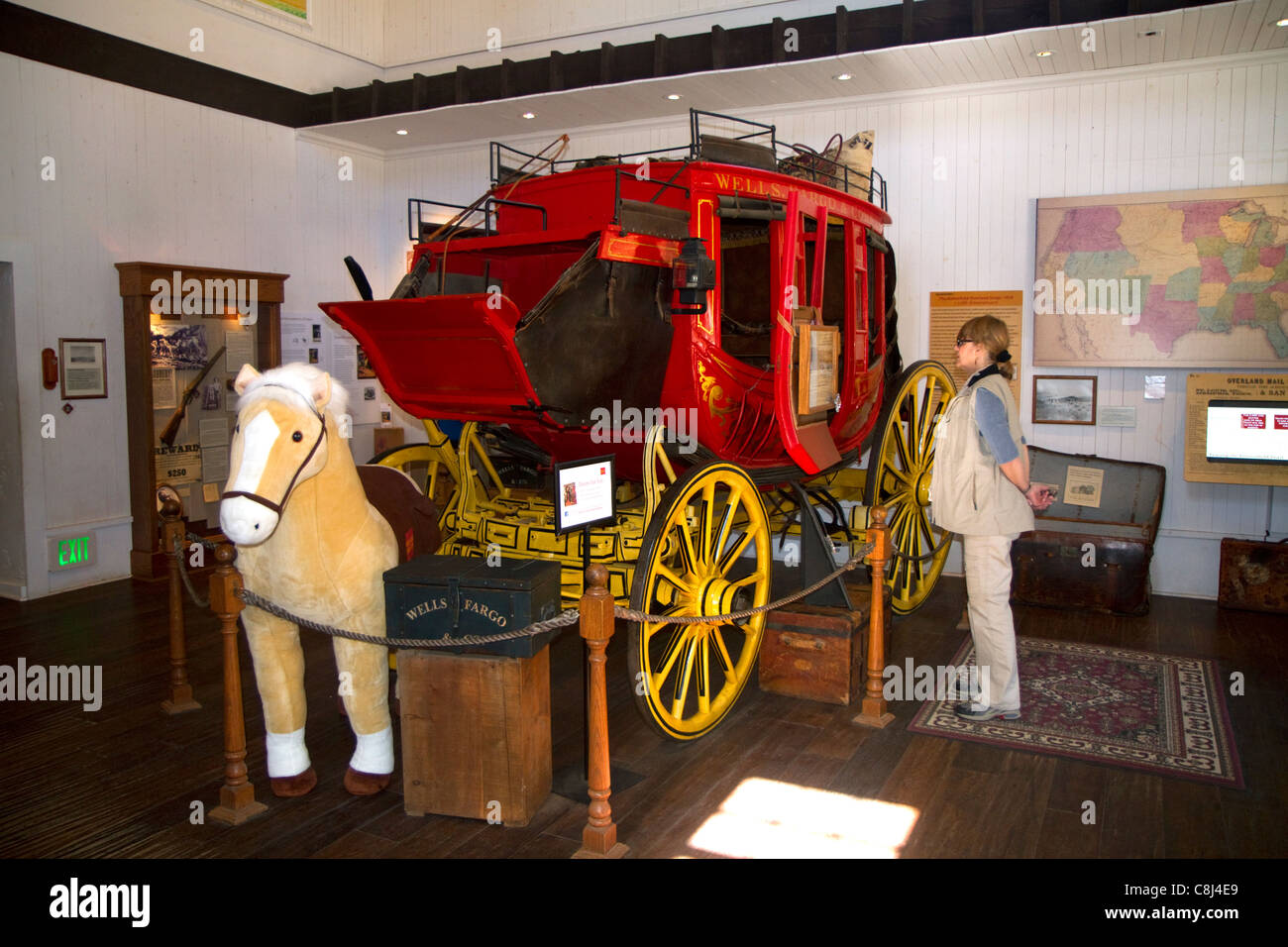 Western carro trainato da cavalli a Old Town San Diego State Historic Park, California, Stati Uniti d'America. Signor Foto Stock