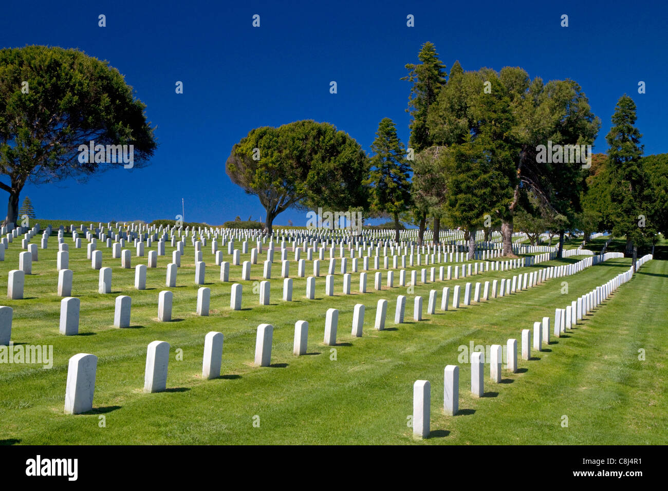 Fort Rosecrans Cimitero Nazionale al punto Loma, San Diego, California, USA. Foto Stock
