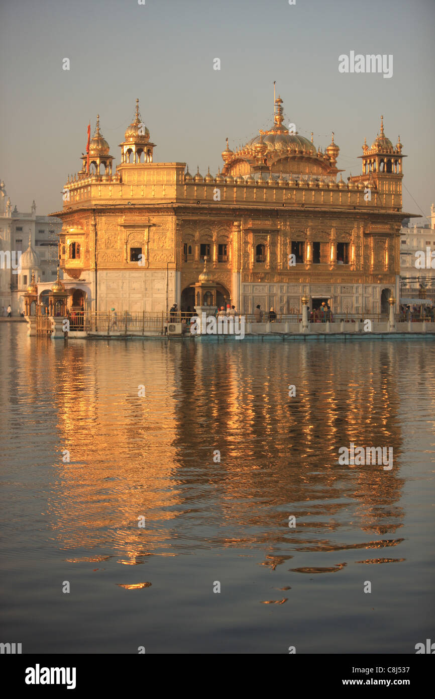 Tempio d'oro, Sikh Amritsar, India, Asia, Punjab, Guru Arjun Dev, Sikhismus, il Guru Nanak, centro spirituale, il Mahatma Gandhi, gol Foto Stock