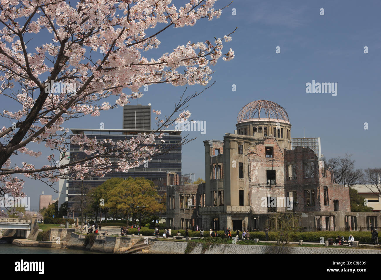 Hiroshima, Honshu, Giappone, Asia, 6. Agosto 1945, caduta una bomba atomica, la II Guerra Mondiale, Hiroshima Peace Memorial Park, porto-cit Foto Stock