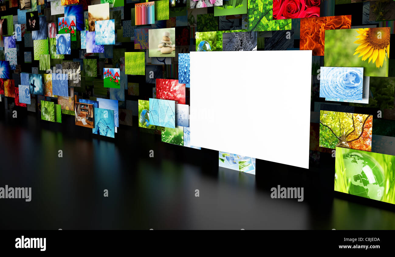 Raccolta di immagini con uno spazio vuoto Foto Stock