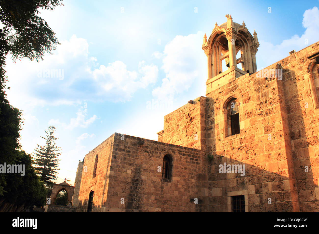 La chiesa medievale di San Giovanni a Byblos, Libano Foto Stock