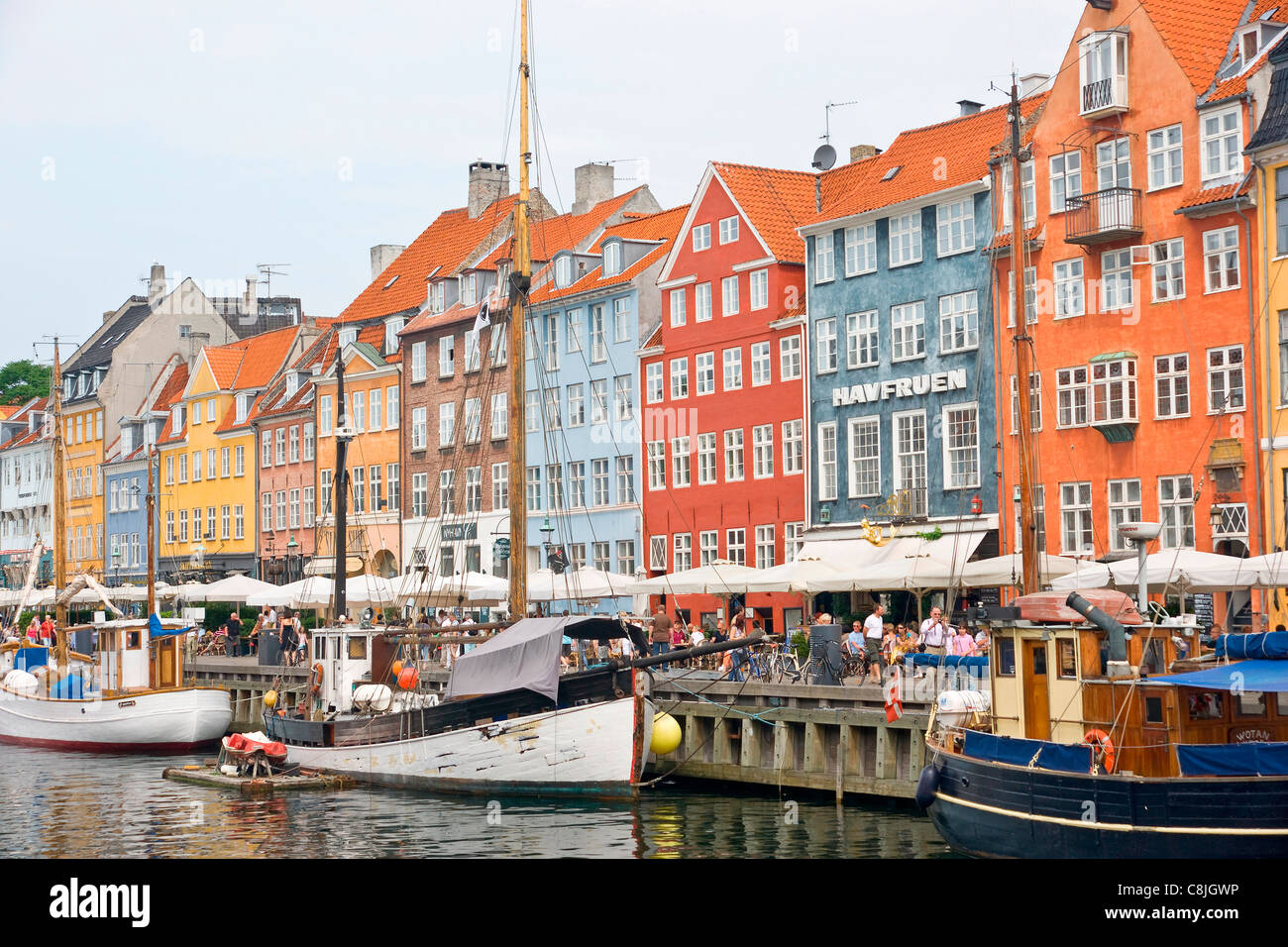 Nyhavn, Copenaghen Foto Stock