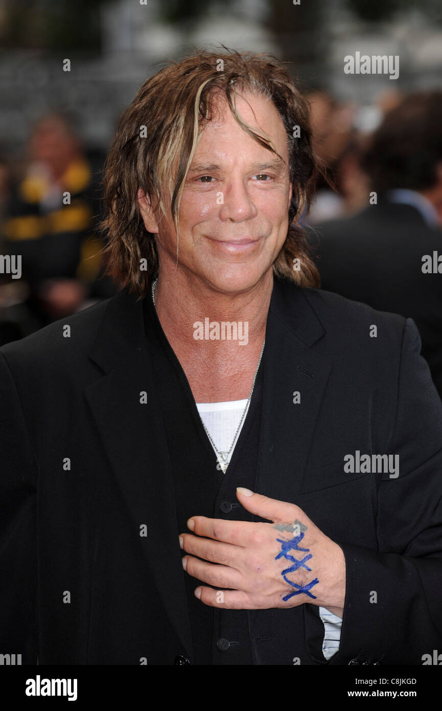 Mickey Rourke assiste il 'Inglourious Basterds' UK Premiere a Leicester Square, 23 luglio 2009. Foto Stock