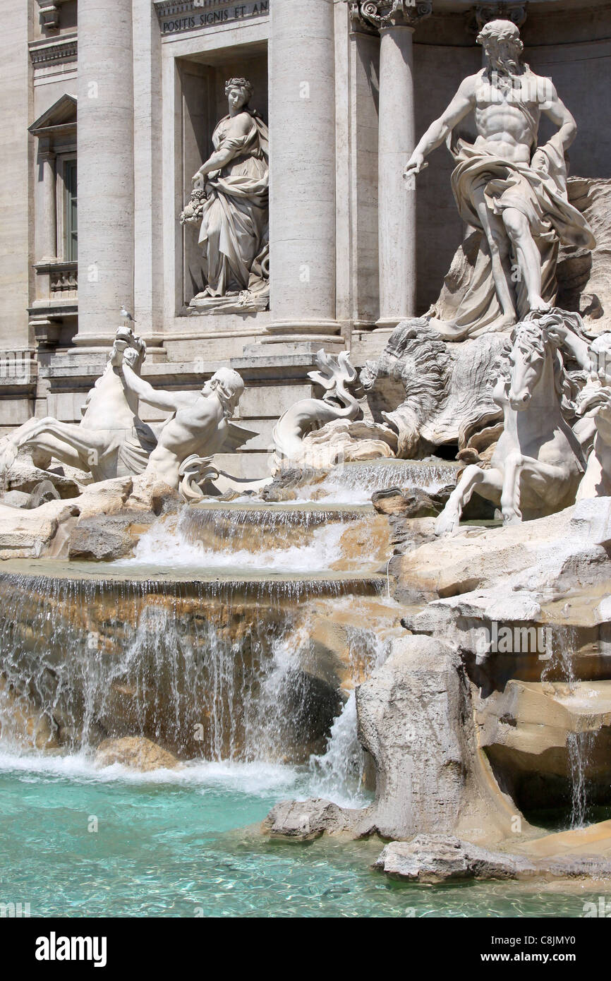 Fontana di Trevi (Fontana di Trevi), il centro storico di Roma, Italia Foto Stock
