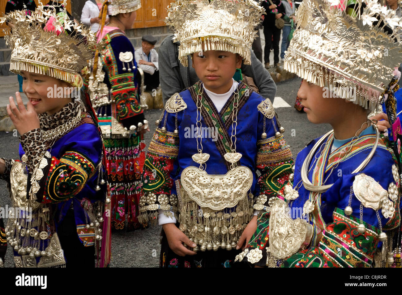 Il cinese Miao persone celebrano il nuovo anno. Ultima grande nuovo anno cadde il 9 novembre 2010. Prossima è in 2023. La minoranza cinese Foto Stock