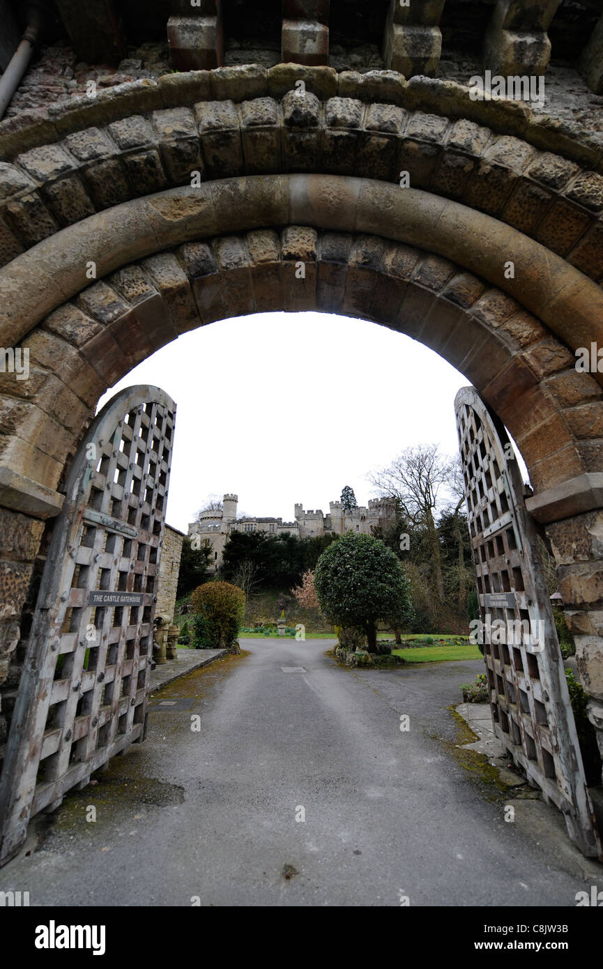 L'ingresso a Devizes Castello nel WILTSHIRE REGNO UNITO Foto Stock