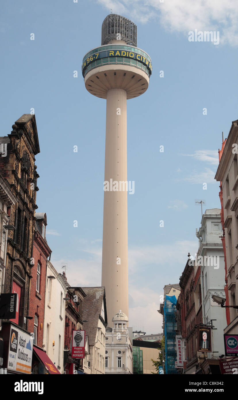 Il Radio City Tower, precedentemente noto come San Giovanni, Beacon di Liverpool, in Inghilterra, Regno Unito Foto Stock