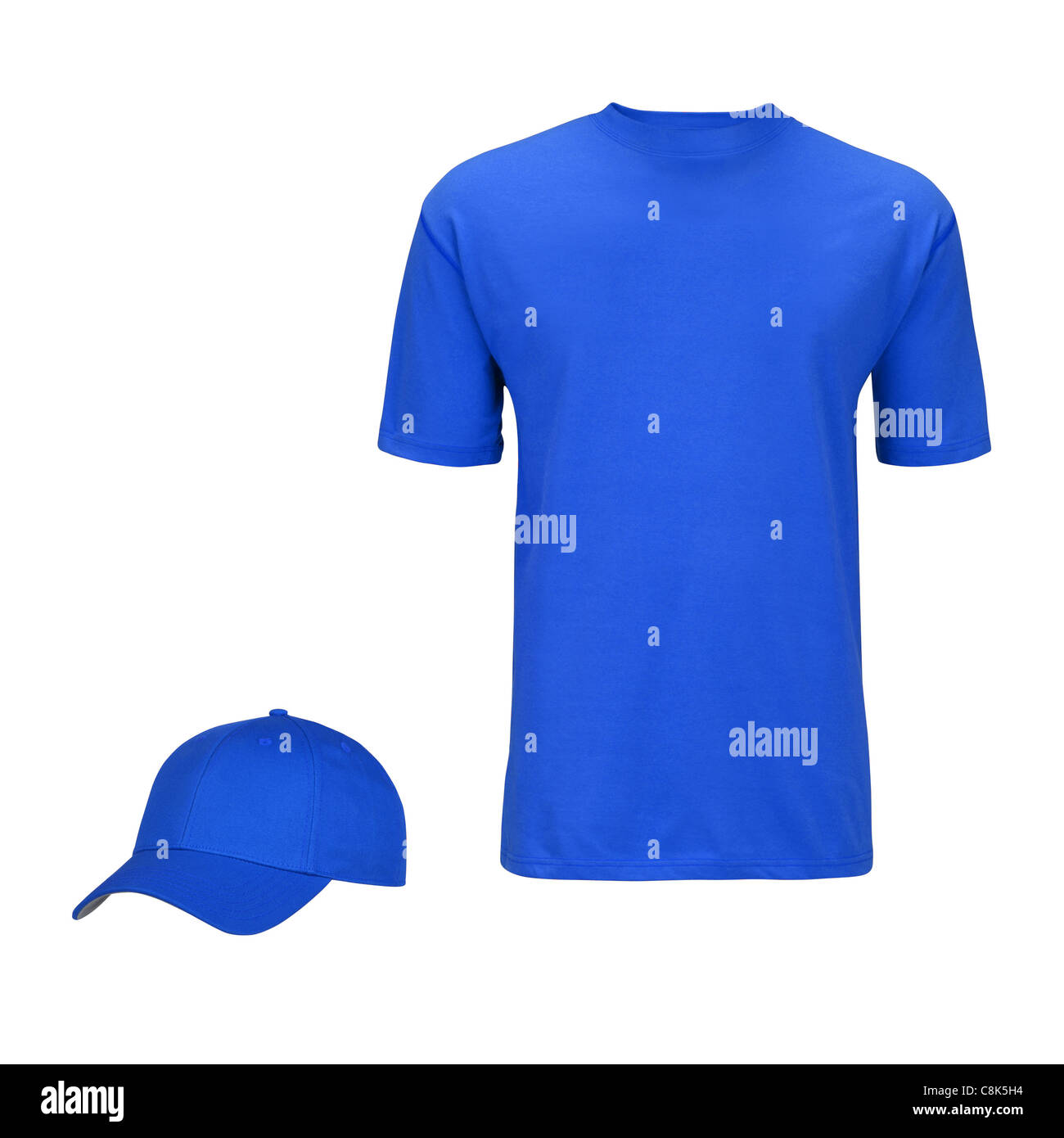 Tappo blu e t-shirt con tracciato di ritaglio Foto Stock