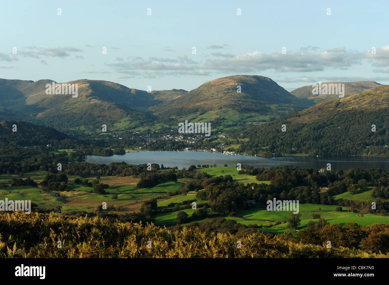 Lago di Windermere da Latterbarrow Lake District Foto Stock