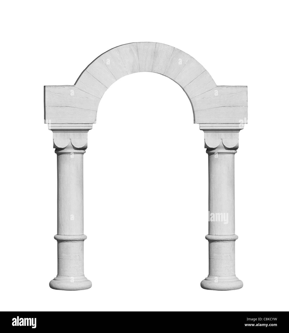 Arco classico isolato su bianco Foto Stock