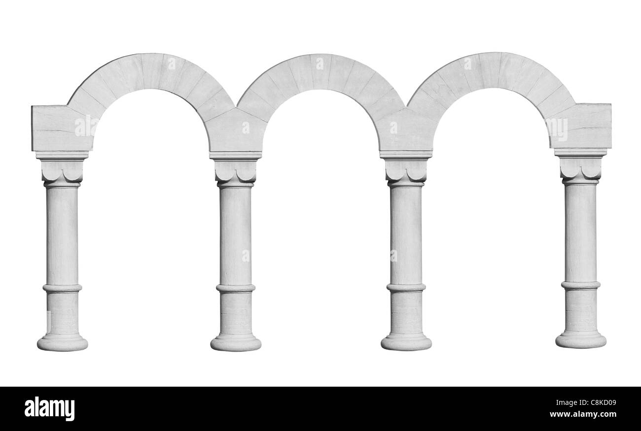 Arco classico isolato su bianco Foto Stock
