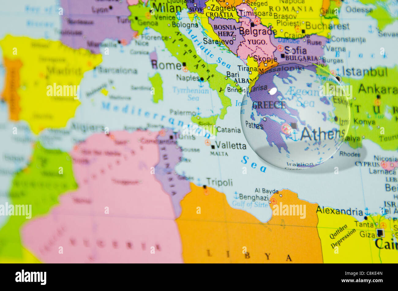 Mappa politica della grecia immagini e fotografie stock ad alta