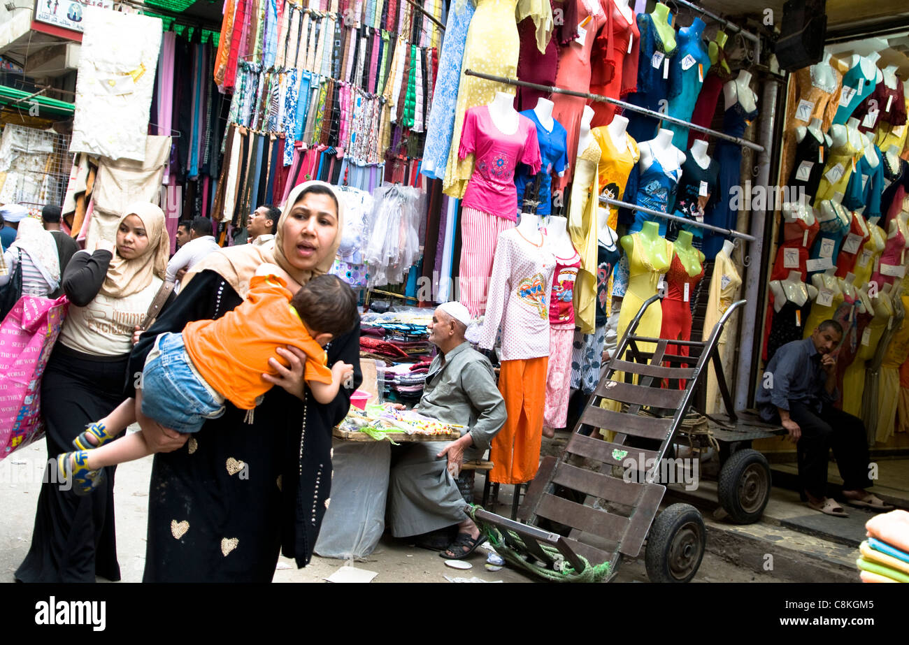 Vivace mercato egiziano scene. Foto Stock